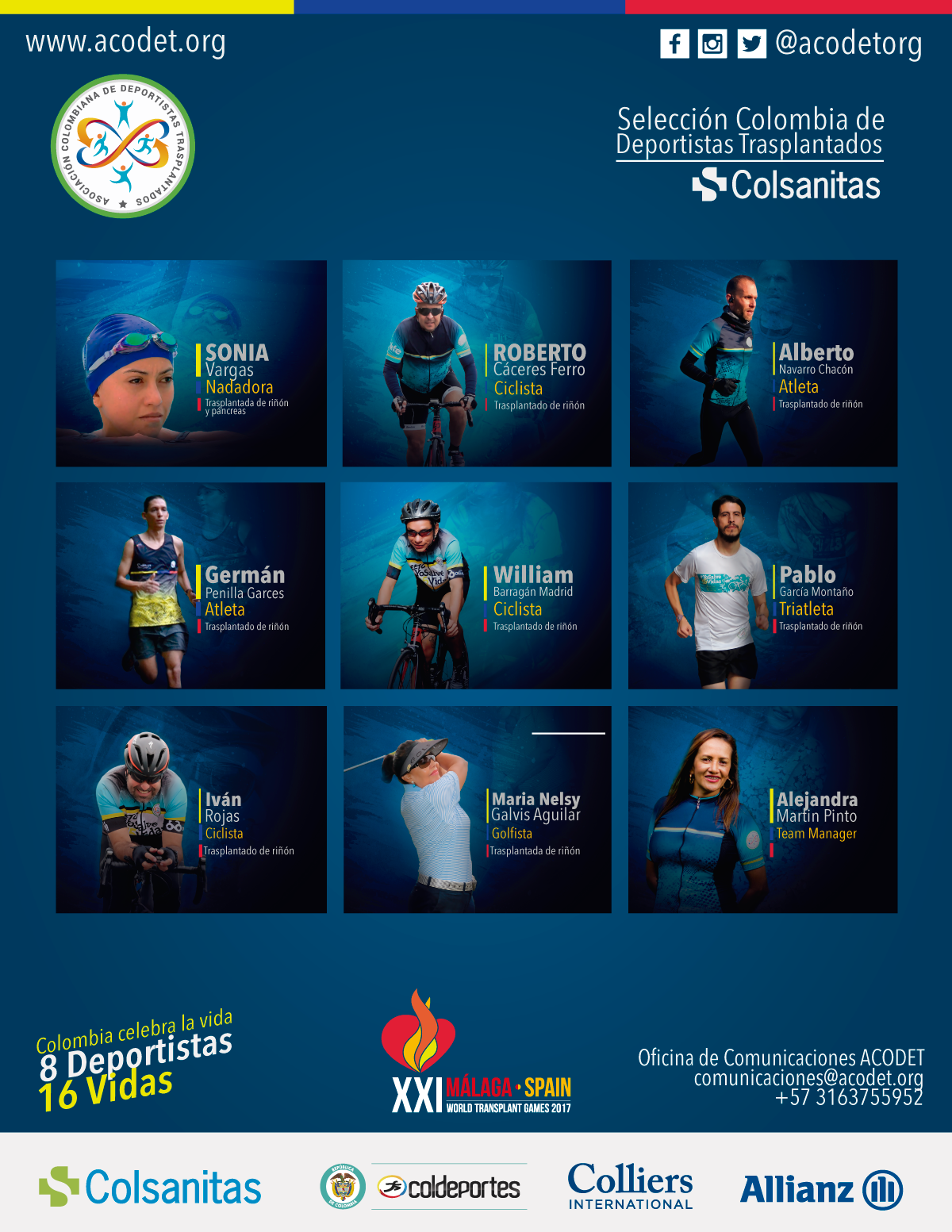 Invitacion rueda de prensa Presentación selección Colombia de deportistas trasplantados – Colsanitas